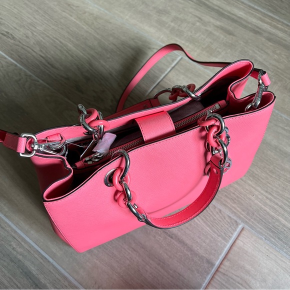 Michael Kors Cynthia Medium Convertible Saffiano Leather Satchel - Picture 6 of 9